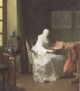 Jean Baptiste Simeon Chardin The Bird-Organ (mk05) Spain oil painting reproduction